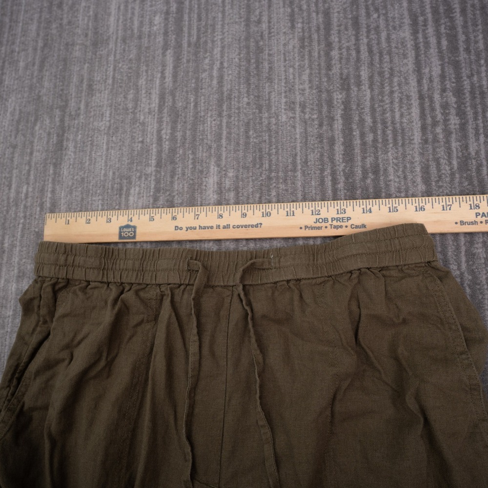 Banana Republic Straight High Rise Pants Womens L Brown Excellent Linen Blend - Picture 3 of 8